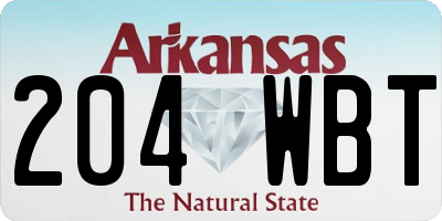 AR license plate 204WBT