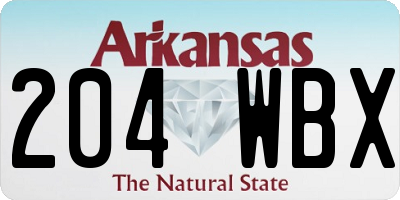 AR license plate 204WBX
