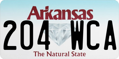 AR license plate 204WCA