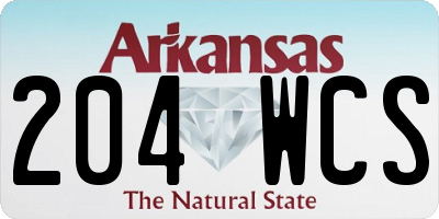 AR license plate 204WCS