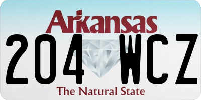 AR license plate 204WCZ
