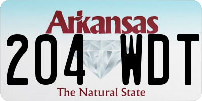 AR license plate 204WDT