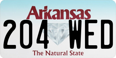 AR license plate 204WED
