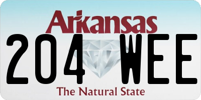 AR license plate 204WEE