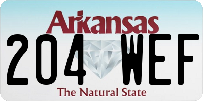 AR license plate 204WEF