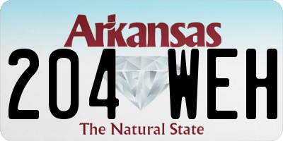 AR license plate 204WEH