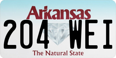AR license plate 204WEI
