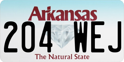 AR license plate 204WEJ