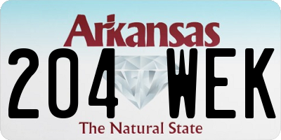 AR license plate 204WEK