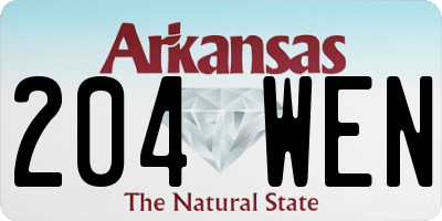 AR license plate 204WEN