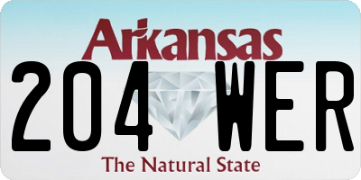AR license plate 204WER