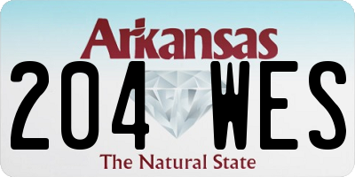 AR license plate 204WES