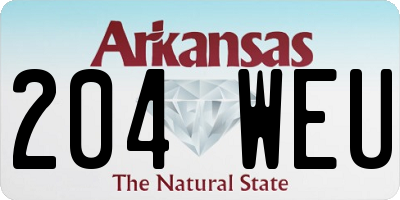 AR license plate 204WEU