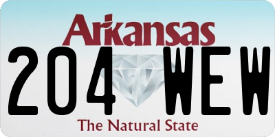 AR license plate 204WEW
