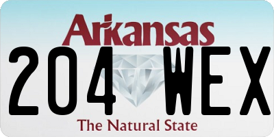 AR license plate 204WEX