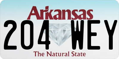 AR license plate 204WEY
