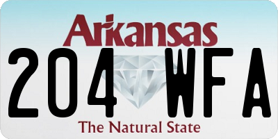 AR license plate 204WFA