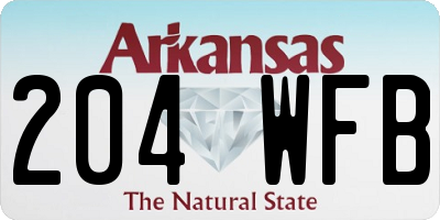 AR license plate 204WFB