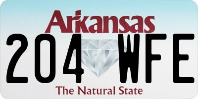 AR license plate 204WFE