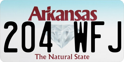 AR license plate 204WFJ