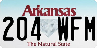AR license plate 204WFM