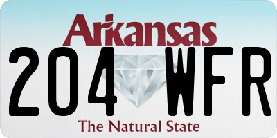 AR license plate 204WFR