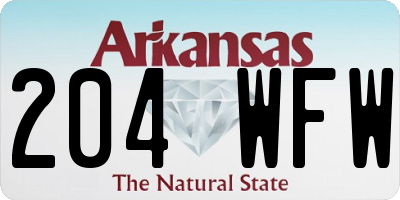 AR license plate 204WFW