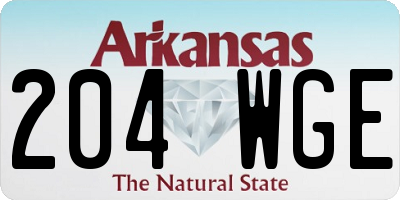 AR license plate 204WGE