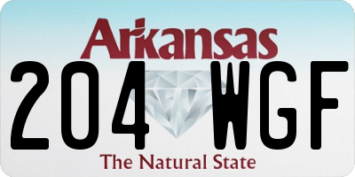 AR license plate 204WGF