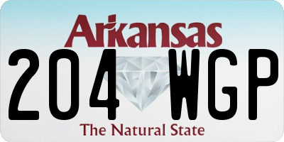 AR license plate 204WGP