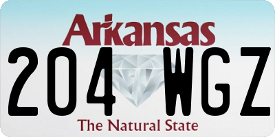 AR license plate 204WGZ