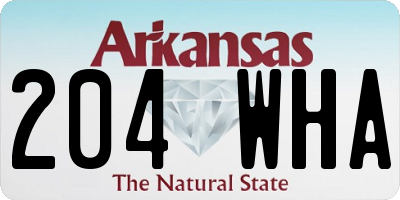 AR license plate 204WHA