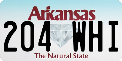 AR license plate 204WHI