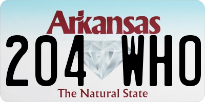 AR license plate 204WHO