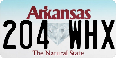 AR license plate 204WHX
