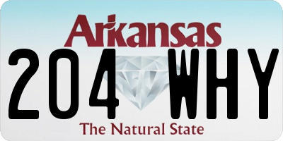 AR license plate 204WHY