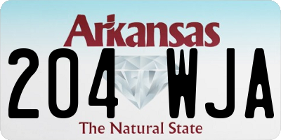 AR license plate 204WJA