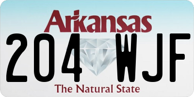AR license plate 204WJF