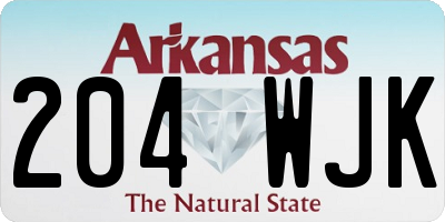 AR license plate 204WJK