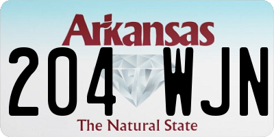 AR license plate 204WJN
