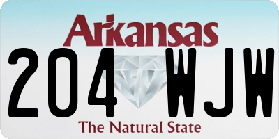 AR license plate 204WJW