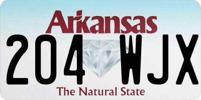 AR license plate 204WJX