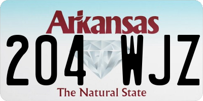 AR license plate 204WJZ