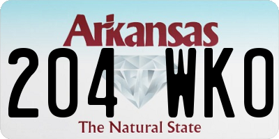 AR license plate 204WKO