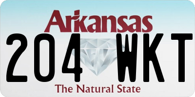 AR license plate 204WKT