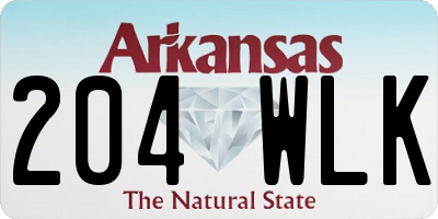 AR license plate 204WLK