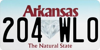 AR license plate 204WLO