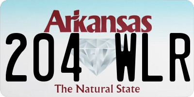 AR license plate 204WLR