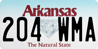 AR license plate 204WMA