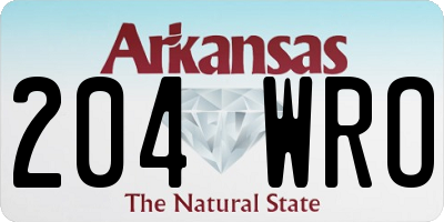 AR license plate 204WRO